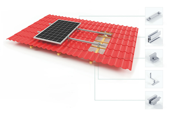 Glazed Tile Bracket for Sloped Roof Mounting System